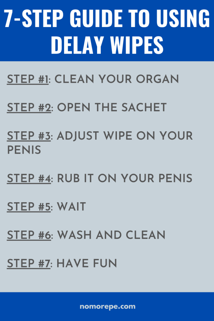 how to use delay wipes infographic