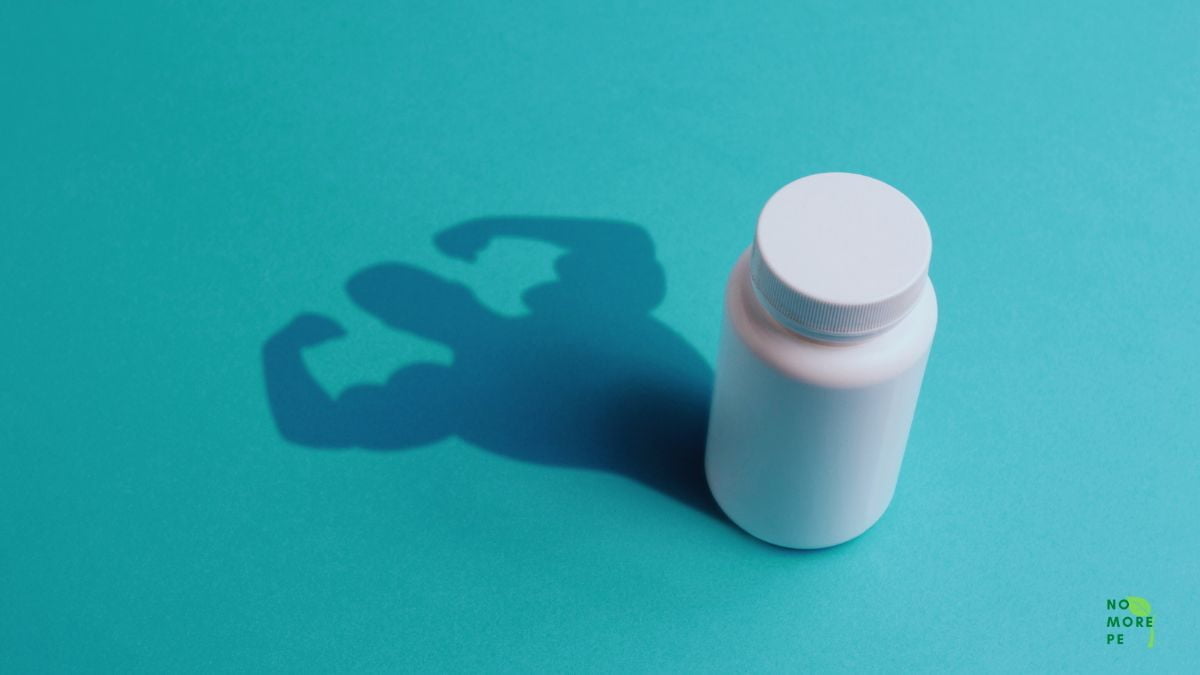 creatine bottle with muscular man shadow
