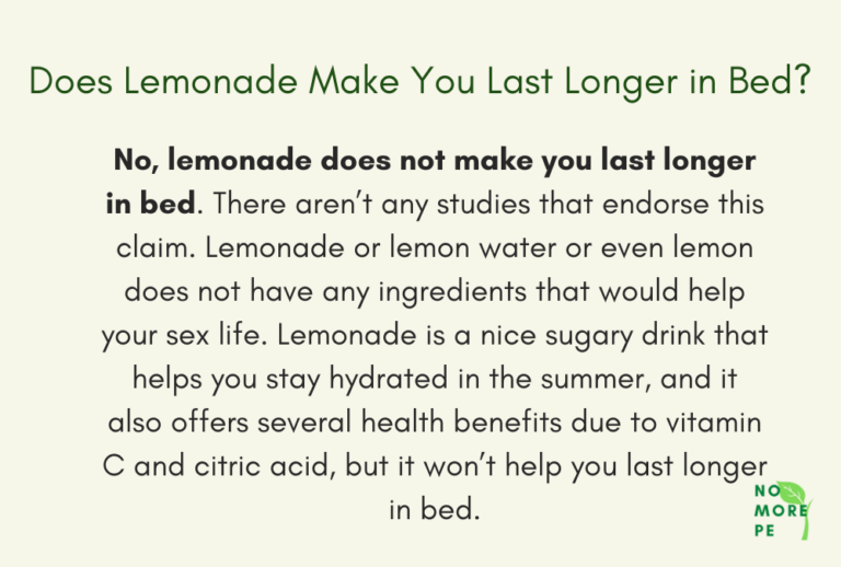 Does Lemonade Make You Last Longer in Bed? No More PE